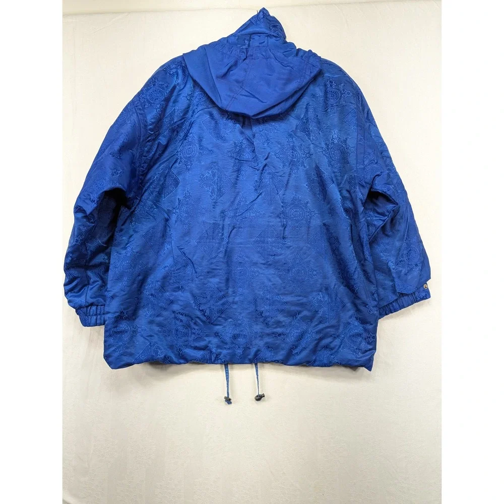 Obermeyer Royal Blue Damask‎ Pattern Hooded Ski Jacket Women's Size 12
